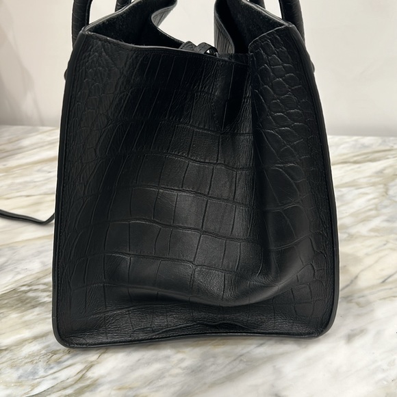 CELINE Crocodile Embossed Medium Phantom Luggage Black *AUTHENTIC* - Picture 6 of 8